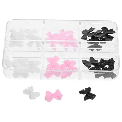 LALADEFIEE 30 Stk Nagelzubehör seidenband ribbon Stilvolle Nagelcharms nägel charms Schicke Nagelcharms nail dekorative Nagelanhänger Mini-Schleifen-Nagelanhänger Schleife Nagel Charme Harz von LALADEFIEE