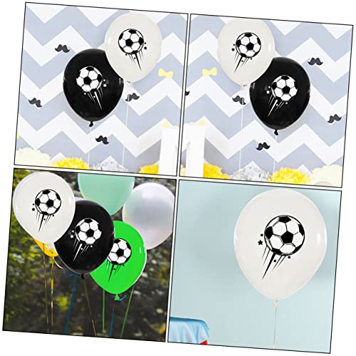 LALADEFIEE 12 Fußball-druckballons Aus Latex 30-teiliges Set für Geburtstagsdekorationen mit Fußballthemen von LALADEFIEE