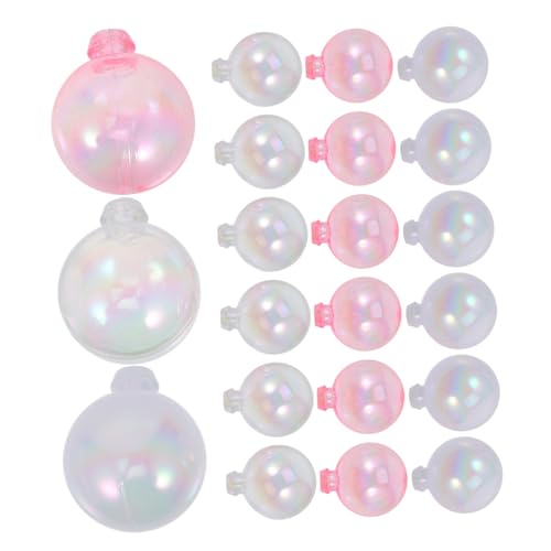 LALADEFIEE 30 Stück Transparente Kugelkuchen Rosa Pappbecher Cupcake Kugeln Kuchen Mini Kugeln Cupcake Topper Gefälschte Blasen Multifunktions Kuchenbällchen Backaufsatz Bubble von LALADEFIEE