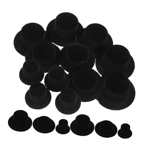 LALADEFIEE 30st Mini-Hut Mini-Tops-hüte Puppenhüte Mini-hüte Bastelmaterial Selber Machen Miniaturhüte Zum Selbermachen Minihüte Zum Basteln Puppe Dekorativer Hut Miniaturhut Plastik Black von LALADEFIEE