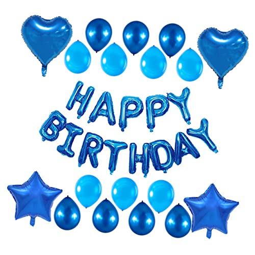 LALADEFIEE 31 Teiliges Geburtstagsballon Set Folien Und Latexballons Mit „Happy Birthday Schriftzug Inklusive Buchstabenballons Latexballons von LALADEFIEE