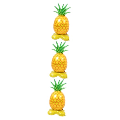 LALADEFIEE 3st Ananas-ballon Aufblasbare Stehende Ananas Ananas-folienballon Stehende Ananasballons Große Aufblasbare Ananas Fruchtförmiger Folienballon Sommerballons Aluminiumfolie Yellow von LALADEFIEE