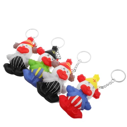 LALADEFIEE 4 Stück Clown Schlüsselanhänger Lustige Clown Schlüsselanhänger Lustiger Clown Schlüsselanhänger Clown Form Schlüsselanhänger Große Puppe Schlüsselanhänger Charms Clown von LALADEFIEE