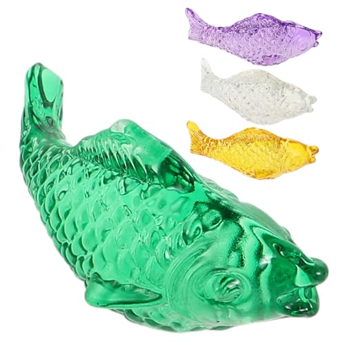 LALADEFIEE 4 Stück Glas-fischfiguren, Bezaubernde Kunststücke, Heimdekoration, Zarte Kleine Fische, Modell, Tischdekoration, Kinderparty-Ornament, Partygeschenke von LALADEFIEE