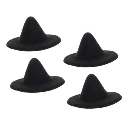 LALADEFIEE 4 Stück Mini Zaubererhut Halloween Dekoration Zubehör Für Mini Puppenhüte Dekorativer Hexenhut Partyzubehör Kleine Hüte Puppe Hexenhut Puppenzubehör Partyzubehör von LALADEFIEE