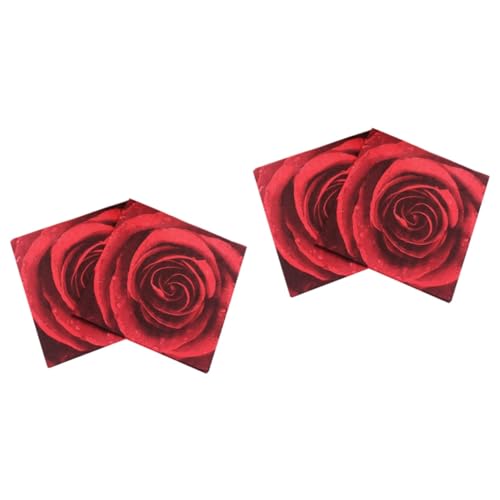 LALADEFIEE 40 Blätter Servietten Rotes Dekor Bulk-hochzeitsdeko Serviette Für Die Party Papierhandtücher Masse Hochzeit Taschentücher Hochzeitsfeier Serviette Rosafarbene Blumenserviette von LALADEFIEE