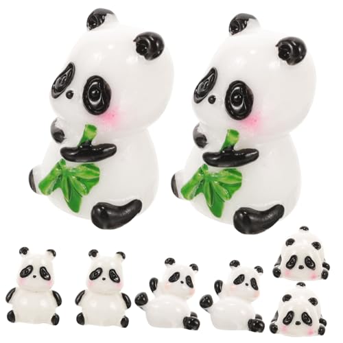 LALADEFIEE 40 STK Mini-Panda-Ornament Panda-kuchendekorationen Dschungeltierfiguren Tierstatuen Im Freien Bären-actionfigur Mini-Panda-Spielzeug Panda-skulptur Entzückende Panda-Statue Harz von LALADEFIEE