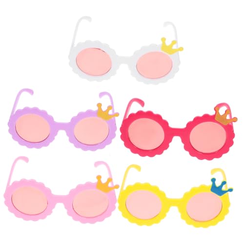 LALADEFIEE 5 Puppenbrille Sonnenbrille Puppe Brille Requisiten Puppen-Foto-Requisiten Puppengläser Zur Dekoration Lustige Brillendekore Mini-brillenmodelle Plastik von LALADEFIEE