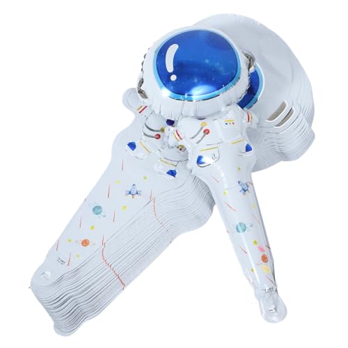 LALADEFIEE 50 Stück Astronautenballon Zubehör für Astronautenpartys dekorative Cartoon-Luftballons Weltraumballon Aluminiumfolienballon Ballondekoration Astronaut Folienballon Partydekoration von LALADEFIEE