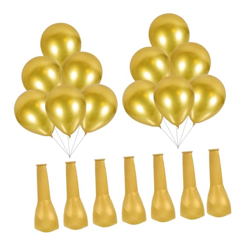 LALADEFIEE 50 Stück Ballon Aus Metall Ballonbogen-kit Girlande Luftballons Metallische Luftballons Ballon Für Geburtstagsfeiern Luftballons Für Die Abschlussfeier Heliumballon Emulsion Golden von LALADEFIEE