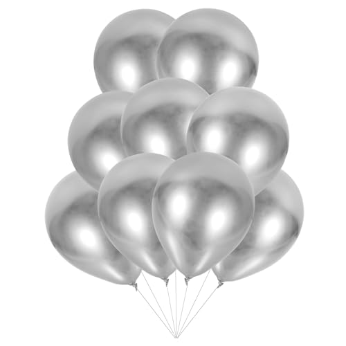 LALADEFIEE 50 Stück Ballonanordnung Luftballons Party-layout-ballons Luftballons Für Die Abschlussfeier Luftballons Für Hochzeitsfeiern Ballonbogen-kit Partyballons Silver Emulsion von LALADEFIEE