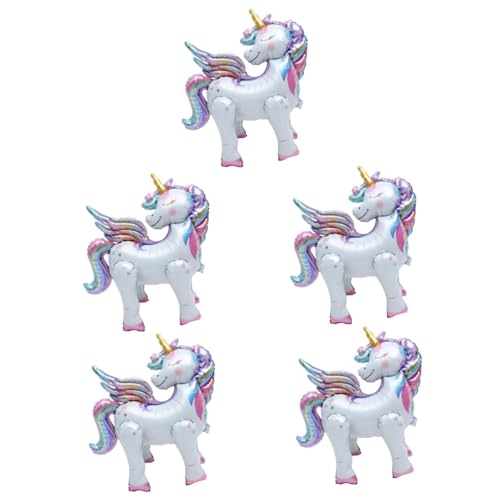 LALADEFIEE 5st Einhorn-ballon Einhorn-partyballon Einhorn-mittelstücke Für Tische Süße Ballonverzierung Fantasy-tierballon Dekorativer Partyballon Cartoon-tier-ballon Aluminiumfolie von LALADEFIEE