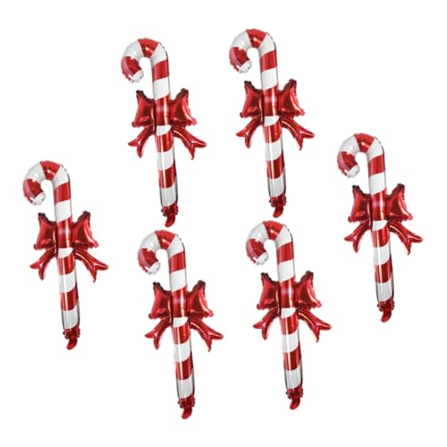 LALADEFIEE 6 Stück Aluminiumfolie Weihnachtssüßigkeitsballons Hochzeitsdekorationen Für Zeremonie Aufblasbare Weihnachtszuckerstange Weihnachtszuckerstangen Aluminiumfolie von LALADEFIEE