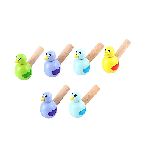 LALADEFIEE 6 Stück Vogelpfeife Aus Holz Cartoon Pfeife Spielzeug Holzpfeife Nostalgisches Instrument Für Kinder Ideal Für Party Und Mitgebsel von LALADEFIEE