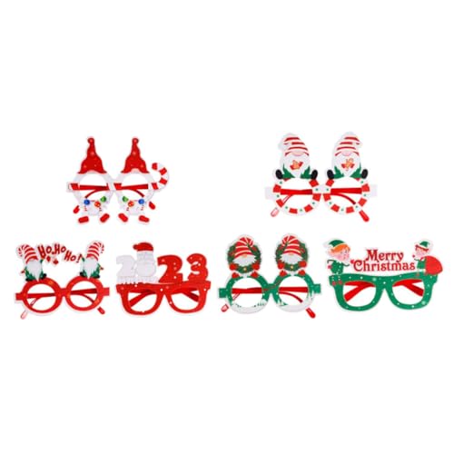 LALADEFIEE 6St Weihnachts-Kinderbrille frohe weihnachten brille weihnachtliche lustige Brille weihnachtsmann brille geschenktüten sonnenbrille Weihnachtsbedarf Weihnachtsbrillenrahmen Plastik von LALADEFIEE