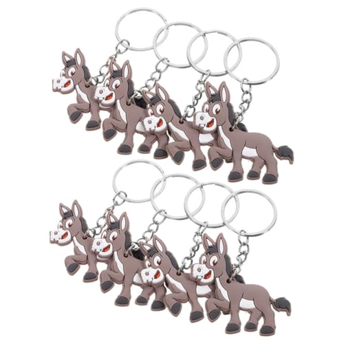 LALADEFIEE 8 Stück Esel Schlüsselanhänger Schlüsselanhänger Dschungeltier Schlüsselanhänger Anhänger Esel Hängende Anhänger Eselform Anhänger Pvc Schlüsselanhänger Cartoon von LALADEFIEE