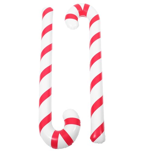 LALADEFIEE 2 stücke Weihnachten Krücke Luftballons Festliche Candy Cane Folie Dekorationen für Geburtstag Urlaub Veranstaltungen von LALADEFIEE