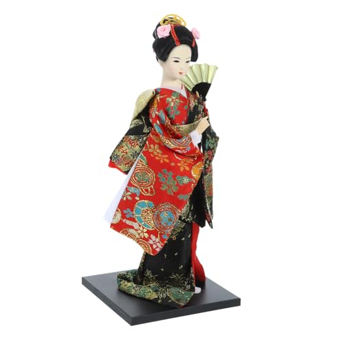 LALADEFIEE Geisha-Seidenpuppe Hochzeitsdekoration im japanischen Stil Japanische Tischdekoration asiatische Puppenfigur Vintage-Puppen Puppenschmuck Kimono-Puppendekor Desktop-Handwerk Stoff von LALADEFIEE