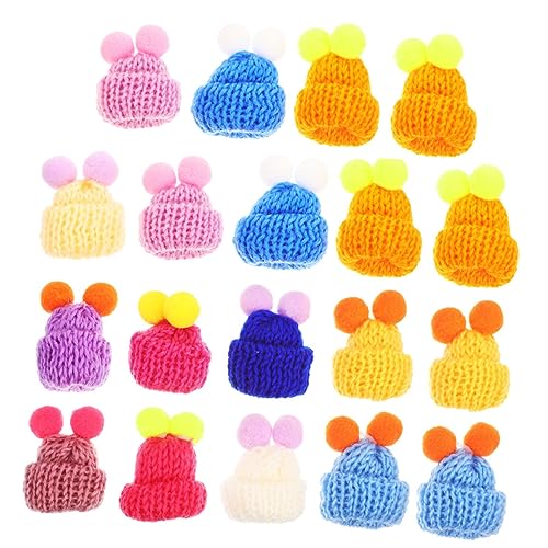 LALADEFIEE Mini Strickmützen Für Bastelprojekte üße Puppenhüte DIY Hüte Für Schmuckherstellung Dekoration Für Weinflaschen Farben Zufällig von LALADEFIEE