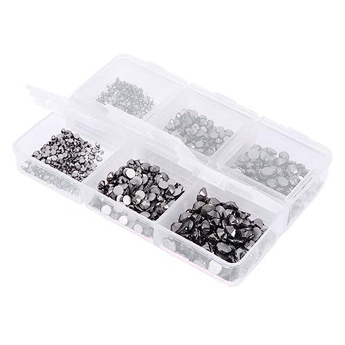 LALADEFIEE Nagelkunst Zubehör Box Mit Flachem Boden Glas Strass Aufkleber Nagel Pailletten Und Pailletten Für Maniküre Schwarz Ideal Für Kreative Nail Art Designs von LALADEFIEE