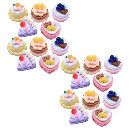 LALADEFIEE Resin Dessert Charms DIY Bastelbedarf Für Kuchen Dekoration Haarspangen Handyhüllen Macaron Farben Inklusive Blaubeer Schokoladenkuchen Zitronen Erdbeerkuchen von LALADEFIEE