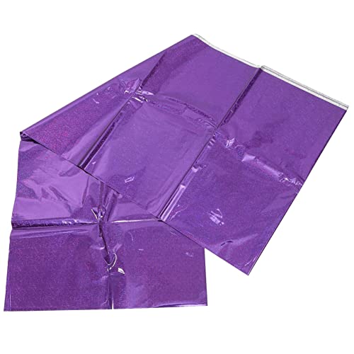 LALADEFIEE Tischdecke Aus -aluminiumfolie Dekor Tischdecken Tischdecke Aus Glänzender Folie Tischdekorationen Partydekorationen Hochzeitsdekoration Tischdecke Violett Plastik von LALADEFIEE