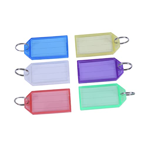 24St Schlüsselbeschriftungen Schlüsselanhänger mit Gepäckanhänger Gepäck-ID-Tags farbige Etiketten klare Geldbörsen kofferbeschriftungen baggage tag Schlüsselwort Schlüssel-ID-Tags LALAFINA von LALAFINA