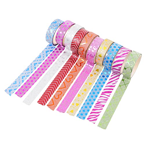 LALAFINA 1 Glitzerband Liebe Herzband Weißes Abdeckband -tape Vinyl Wiederverwendbar Klebeband The Washi Tape Scrapbooking-klebeband Glitzerndes Puderband Washi Glitzerpuder 20 Stück von LALAFINA