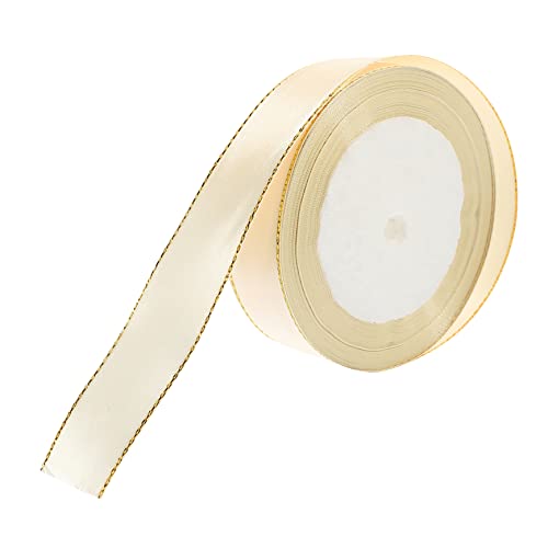 LALAFINA 1 Goldband seidenband ribbon ripsband Schleifenband geschenkpakete Aufkleber funkeln leer dekoration Geschenkbandverzierung Party-Geschenkbänder Polyester Beige von LALAFINA