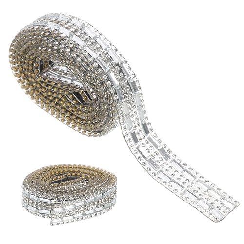 LALAFINA 1 Meter Selbstklebendes Strassband Bling Rhinestone Rolle Für DIY Kleidung Und Bastelprojekte Breite Weiße Strasssteine Mehrzweck Bastelband Für Kostüme Und von LALAFINA