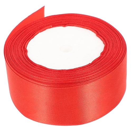 LALAFINA 1 Rolle DIY Gurtband seidenband ribbon türdeko weihnachten christmas decorations dekoweihnachten Wand multi Bänder gefälscht Partyband Hochzeitsband als Polyester rot von LALAFINA