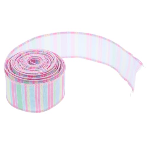 LALAFINA 1 Rolle Osterband DIY Band Candyland Band Geschenkband Geschenkband Bastelband Pastell Weihnachtsband Bonbonband Pastellfarbenes Band Federdrahtband Polyester von LALAFINA