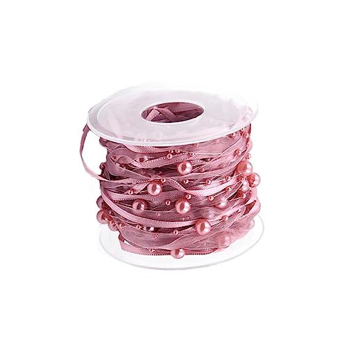 LALAFINA 1 Rolle Piyester-Gurtbänder für Partys seidenband ribbon geschenkverpackung geschenksband bandalette Streamer Sackleinenband Hochzeit Gang Geschenkband dekoratives Perlenband Rosy von LALAFINA