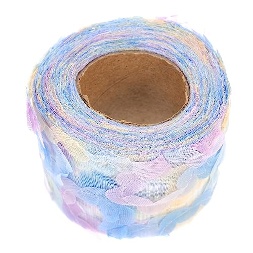 LALAFINA 1 Rolle Rosen Aus Chiffongarn Strasssteine Spitzenband Zum Basteln Trimmt Paillette Dekorativ Nähen Dekorationen Kette Stifte Goldene Fransenbesatz Stoff Bausatz Polyester Blue von LALAFINA