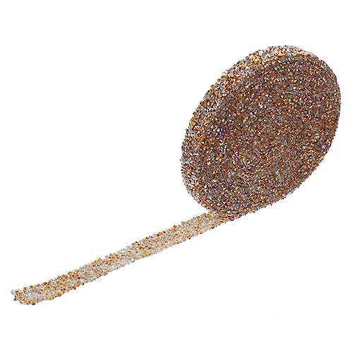 LALAFINA 1 Rolle Selbstklebendes Strass Klebeband Mit Heißem Bohrer Braunes Klebeband Kette Strasssteine Glitzerndes Strassband Rosa Klebeband Zum Aufkleben Von Edelsteinen von LALAFINA