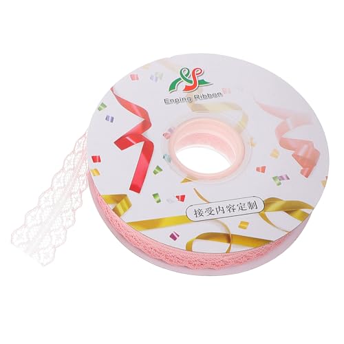 LALAFINA 1 Rolle Spitzenband Spitzenbänder Zum Basteln Wickelband Dekorative Spitze Bänder Mit Spitzenbesatz Netzband Spitzenbesatz Selber Machen Seilband Spitzenbänder-dekor Rosa Polyester von LALAFINA