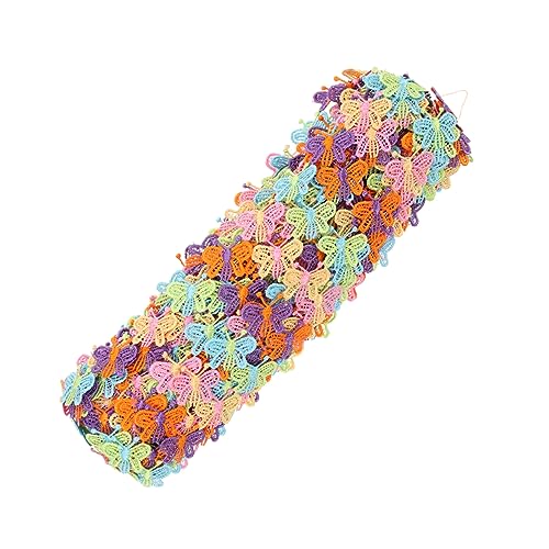 LALAFINA 1 Rolle Wasserlösliche Schmetterlingsspitze Verzierungen Vintage Spitzenband Gänseblümchen-Stoff vintage dekoration retro dekoration Kleiderpatch annähen kleid DIY Polyester von LALAFINA