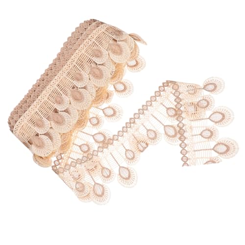 LALAFINA 1 Rollvorhang Spitze Quasten Vorhang Randverkleidung Spitzen Duschvorhänge Mesh Ribbon Wand Hanges Band Bouquet Velvet Ribbon Gold Satin Ribbon Sackleinen Ribbon Kit Beige von LALAFINA