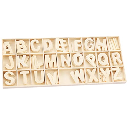 LALAFINA 1 Satz Alphabet dekorative Holzspäne Wohndekoration Frühpädagogisches Spielzeug kinder holzspielzeug buchstaben lernen holzdeko Fotografie-Requisiten Tischdekoration hölzern Beige von LALAFINA