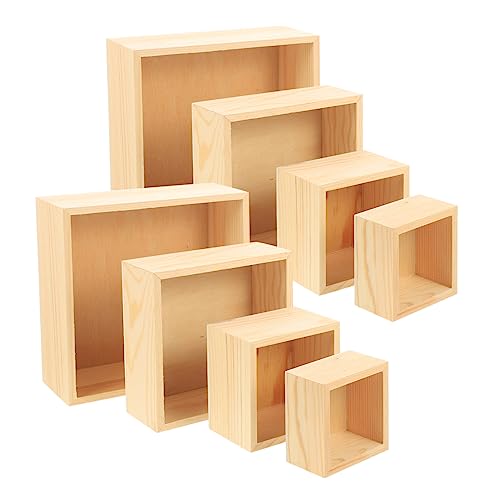 LALAFINA 1 Satz Aufbewahrungsbox Aus Holz Ohne Deckel Schmuckkasten Schmuck-organizer Schmuckkästchen Mit Fächern Organizing Box Würfel Kiste Schmuckhalter Organisatoren Für Holzschmuck 8st von LALAFINA