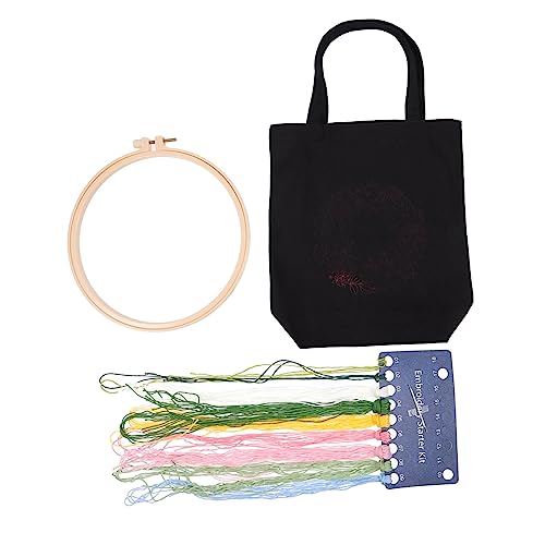 LALAFINA 1 Satz Bestickte Tasche Aus Segeltuch Tragetasche Handtaschen Stickerei Tasche Für Frauen Bausatz Leinentasche Bausätze Geldbörsen Diy-einkaufstasche Handtasche Aus Segeltuch von LALAFINA