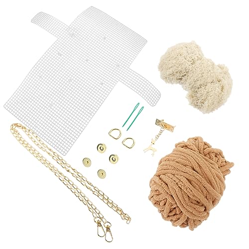 LALAFINA 1 Satz DIY-Garnbeutel Stickrahmenständer Tasche Zubehör-Kit handgefertigt strickset für anfänger strickzubehör set Geldbörse DIY Nähset DIY gewebtes Geldbörsenmaterial Metall Khaki von LALAFINA