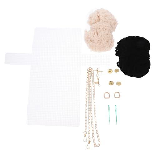 LALAFINA 1 Satz DIY-Garnbeutel handgefertigt Webset Strickset gießen Kette berühren handarbeitstasche strickzubehör Taschenbastelset DIY gewebtes Geldbörsenmaterial DIY liefert Plüsch Black von LALAFINA