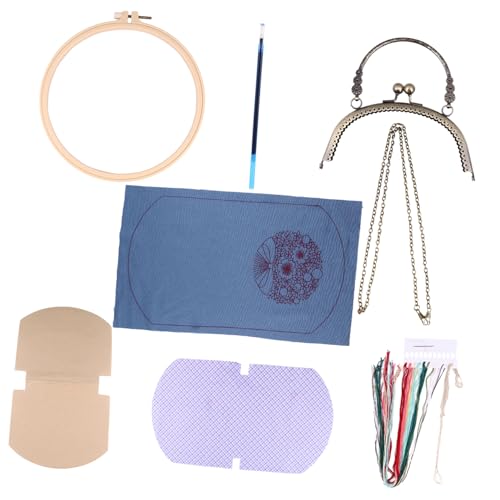 LALAFINA 1 Satz DIY-Material-Kit Taschenherstellungsset Maschine Stickerei Zubehör repair kit embroidery set Kreuzstichpackung für Umhängetaschen Taschenmaterial selber machen Stoff Violett von LALAFINA