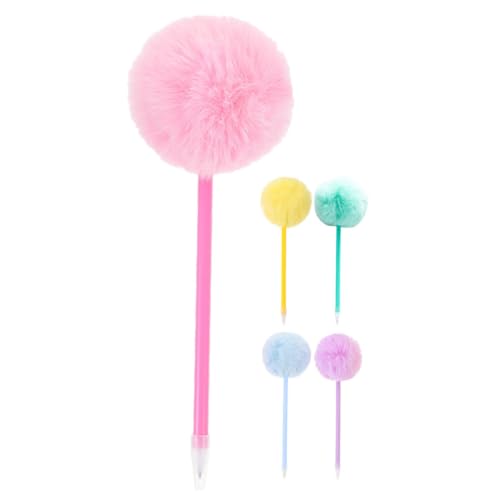 LALAFINA 1 Satz Niedlicher Haarballstift Aufbewahrungswand-sonnenbrille Plüsch-kugelschreiber Niedliche Pompon Stifte Schreibstifte Mit Pompon Kugelschreiber Mit Plüschkugel Süßer Stift 5st von LALAFINA