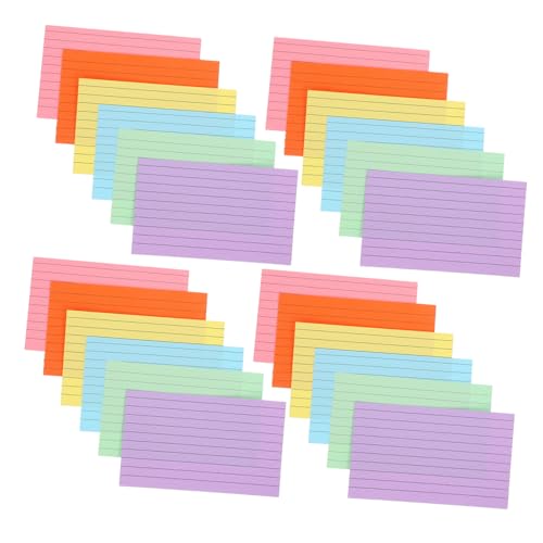 LALAFINA 1 Satz Notizbuch Notizblock Notizkarten Organisieren Karten Notizen Machen Indexkarten Bunt Bunte Karteikarten Linierte Karteikarten Memokarten Karteikartenhalter Papier 300st von LALAFINA