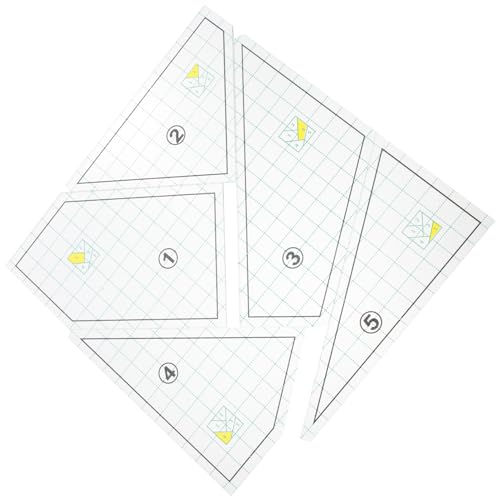 LALAFINA 1 Satz Patchwork-lineal Sewing Pattern Sewing Ruler Quilt Schablonen Schneiderhilfsmittel Nählineal Quilt-lineal Lineale Nähschablone Für Lineal Vorlagen Für Kleidung Plastik 5st von LALAFINA