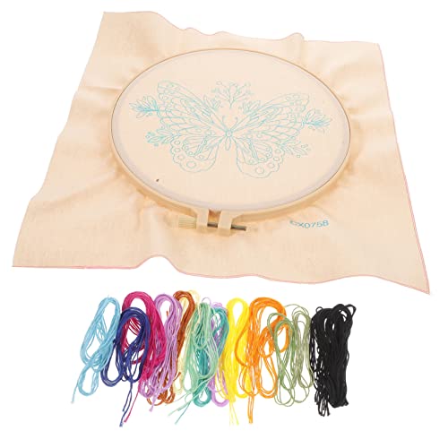 LALAFINA 1 Satz Satz Schmetterling Kreuzstich Stickfaden Stickgarnhalter Stickmaschine Kreuzstichpackungen Zubehör Stickständer Aus Buche Stickzeichnung Bausätze Stickerei Bausatz Polyester von LALAFINA