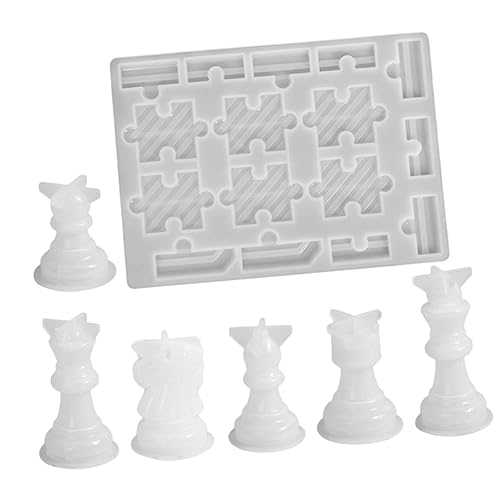 LALAFINA 1 Satz Schachform Schachbrettform Schach-DIY-Form Schach-Epoxy-Gießformen DIY formen schachfiguren chess pieces настольная игра DIY zubehör Gussform für Schach Kieselgel Weiß von LALAFINA