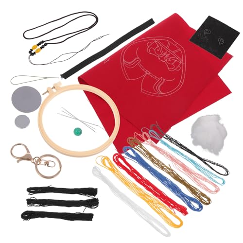 LALAFINA 1 Satz Schlüsselanhänger diy bausatz diy kits ses bastelset tuten geschnk ideen Kreuzstichpackungen Kreuzstich-Kits handgefertigte Stickpackungen DIY-Sticksets Stoff von LALAFINA